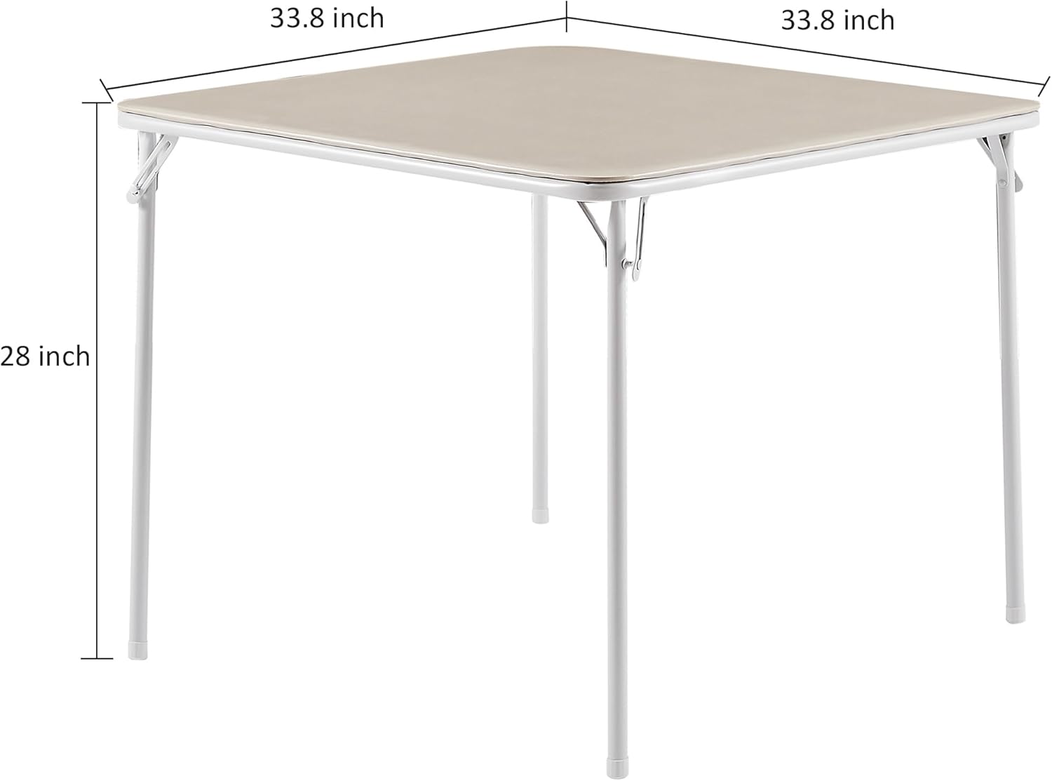 VECELO Portable Folding Card Table Square and Chair Sets with Collapsible Legs & Vinyl Upholstery (5 PCS) - VECELO