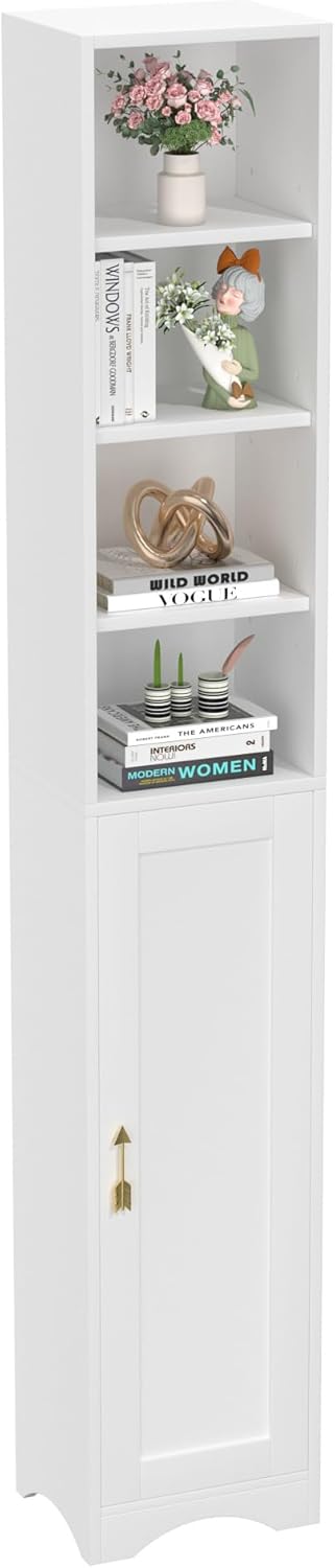 VECELO 71-Inch Tall Narrow Corner Bookcase