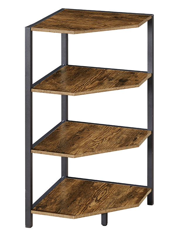 VECELO 31" Tall Corner Shelf/4-Tier Display Shelves with Metal Frame