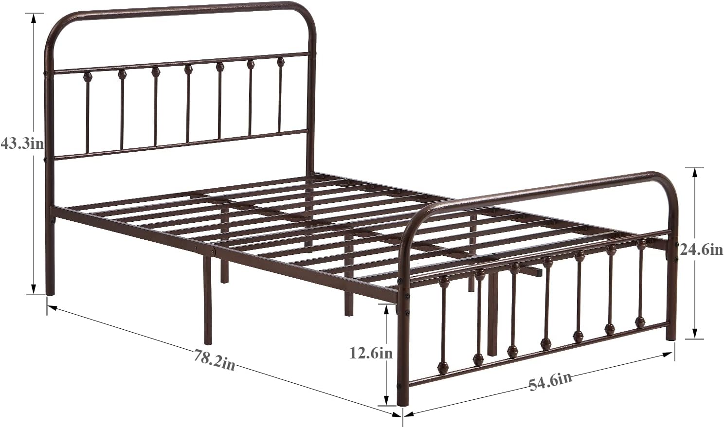 VECELO Metal Platform Bed Frame Mattress Foundation Modern&Simple Style
