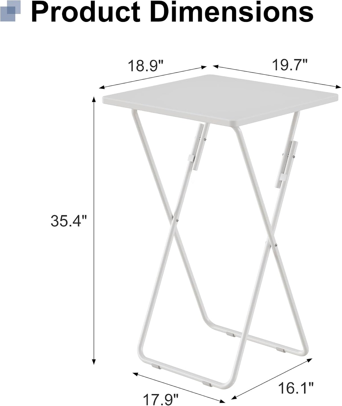 VECELO Folding Table Portable TV Snack Trays No Assembly Required
