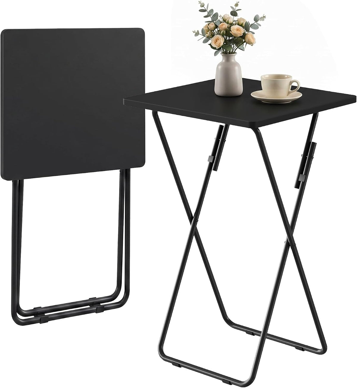 VECELO Folding Table Portable TV Snack Trays No Assembly Required