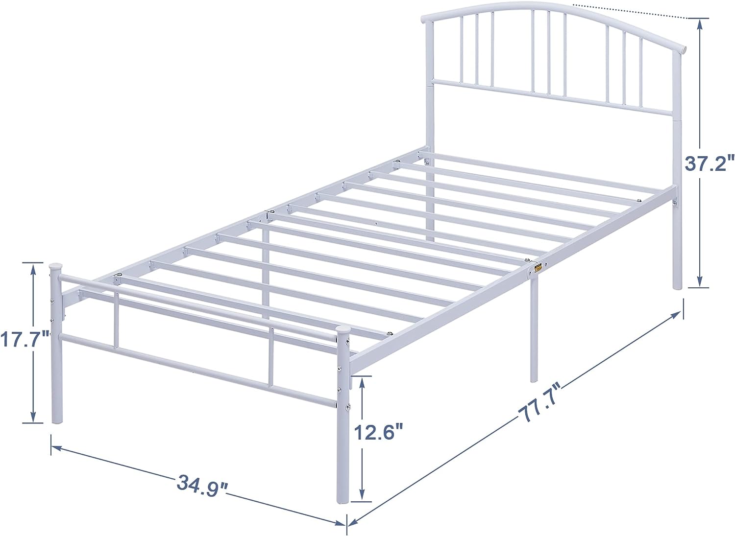 VECELO Modern Metal Bed Frame Mattress Foundation with curve headboard and Footboard - VECELO
