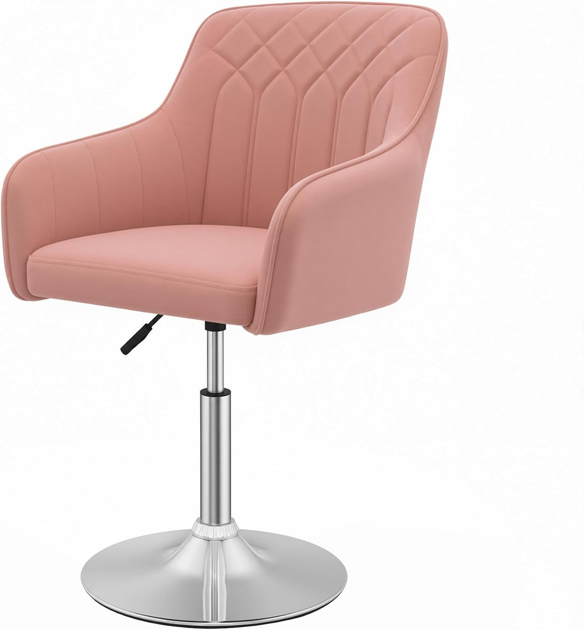 VECELO Modern Accent Chair with Adjustable Height Swivel Vanity Chair with Velvet Seat