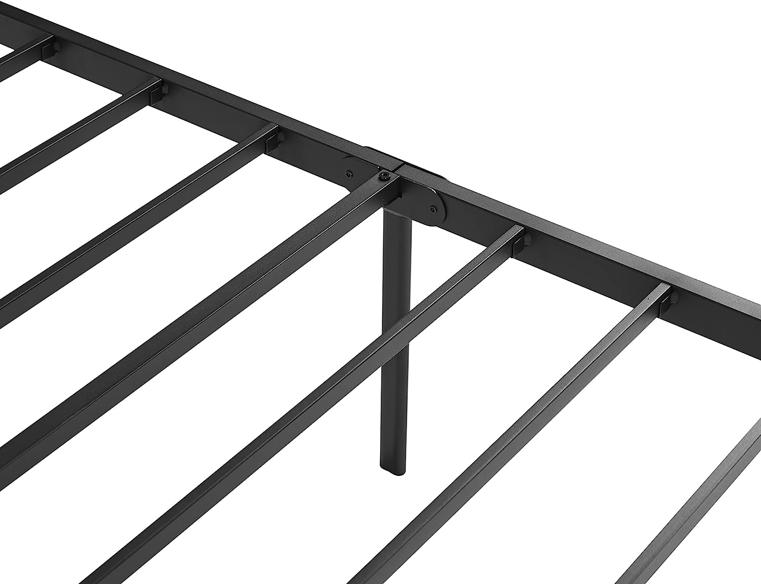 VECELO Bed Frame Metal Platform with Wooden Headboard Footboard Heavy Duty Mattress Foundation - VECELO