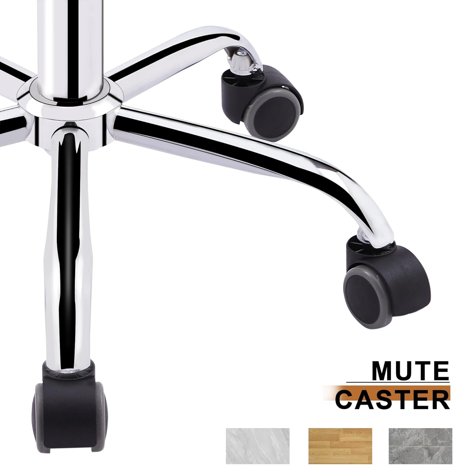 VECELO PU Leather Mid-Back Armless Desk Chair Adjustable Height 360° Rolling Swivel