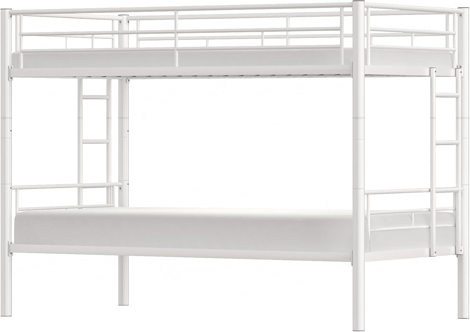 VECELO Metal Bunk Bed Twin Over Twin, Industrial Bunkbeds with Ladder and Full-Length Guardrail