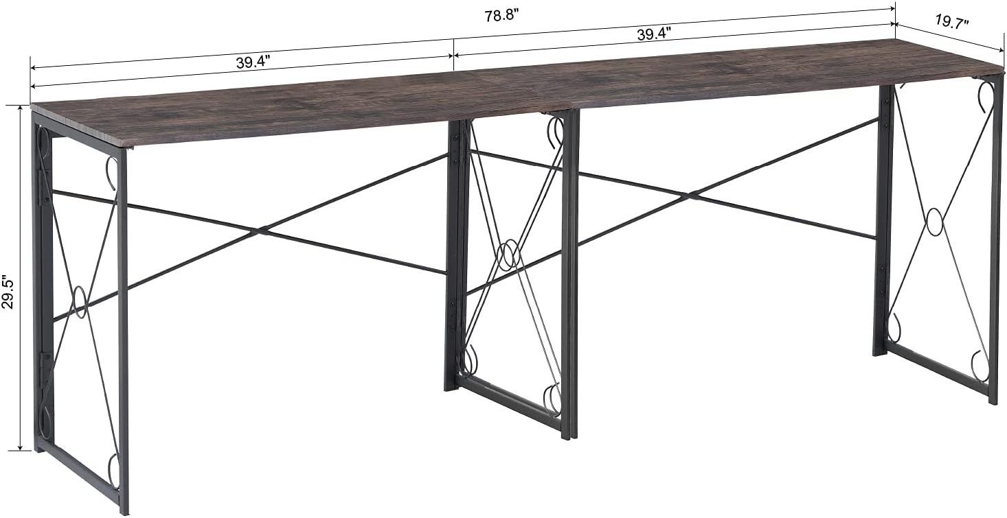VECELO L Shaped Large Computer Corner Desk Industrial Home Office Workstation