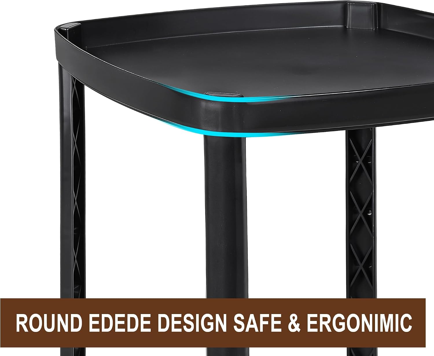VECELO Rolling End Side Table with Lockable Wheels