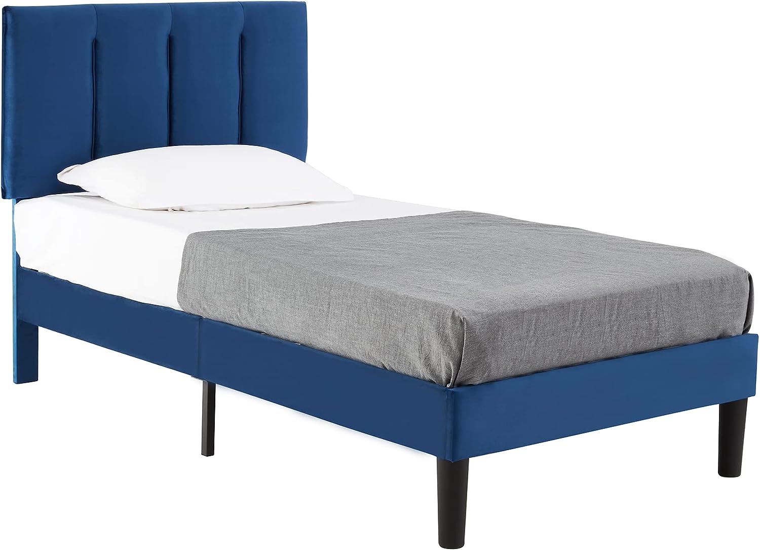 VECELO Modern Upholstered Platform Bedframe, Adjustable Headboard - VECELO