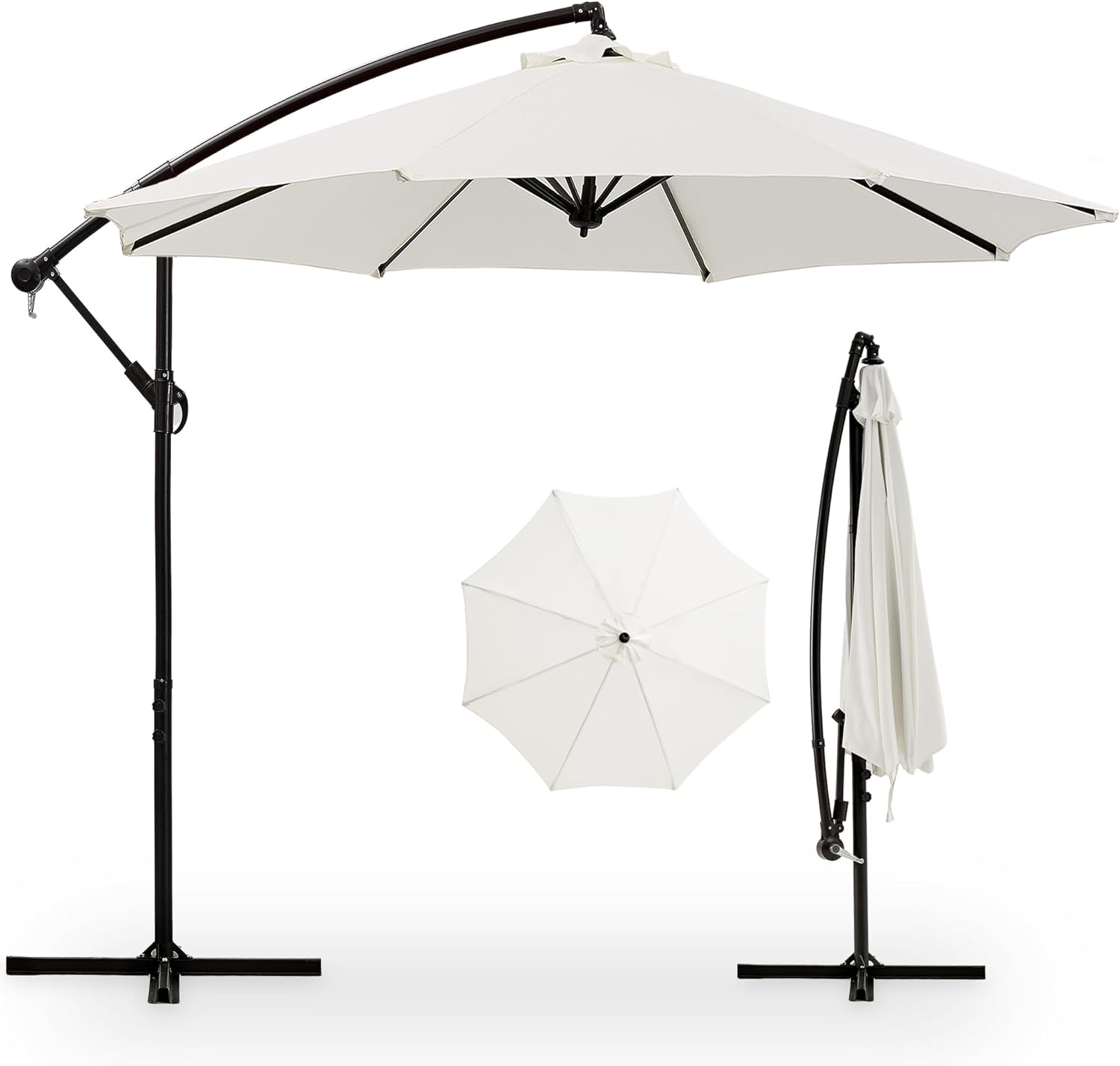 VECELO 10ft Offset Patio Umbrella with UV Protection Waterproof for Outdoor - VECELO