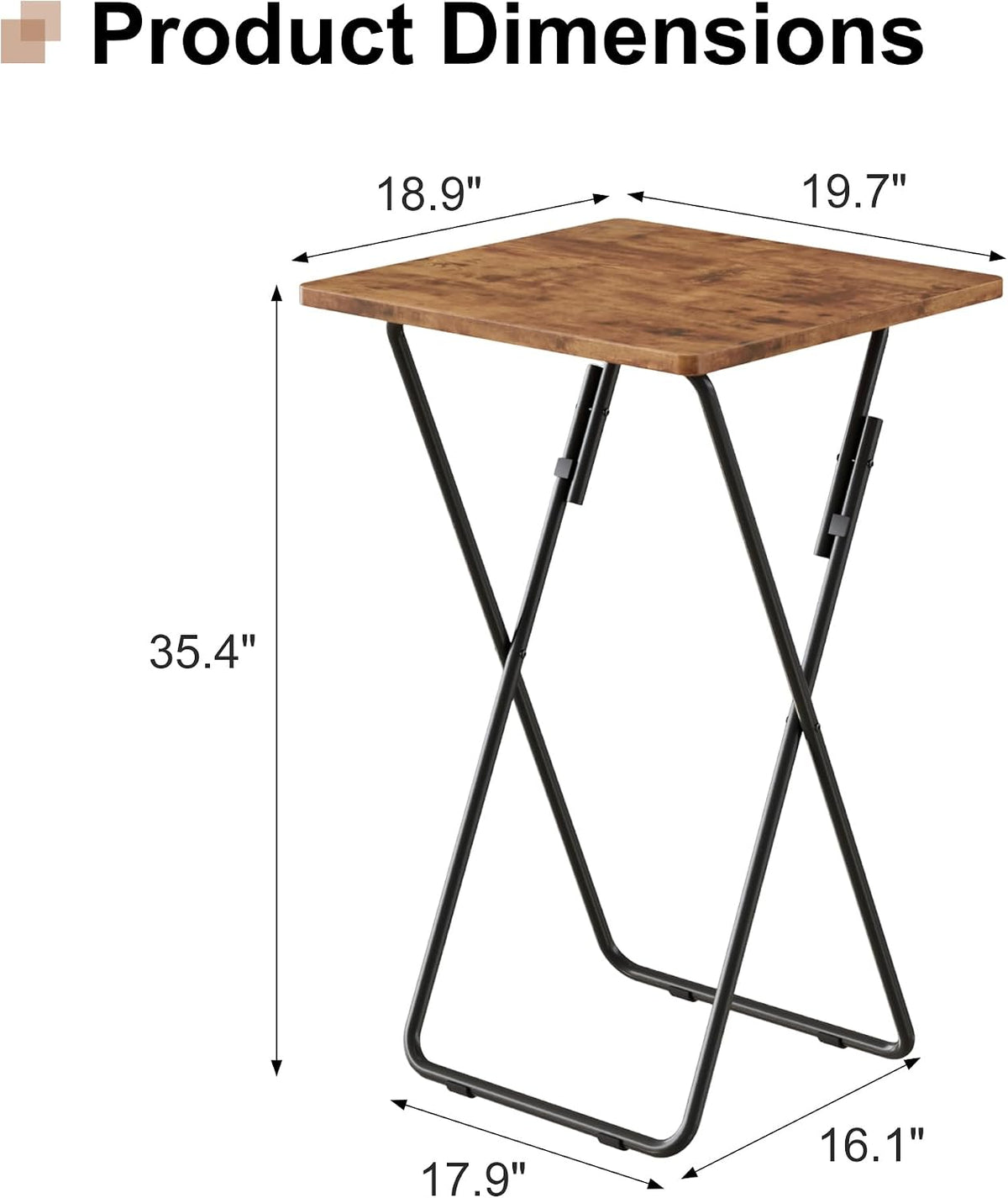 VECELO Folding Table Portable TV Snack Trays No Assembly Required