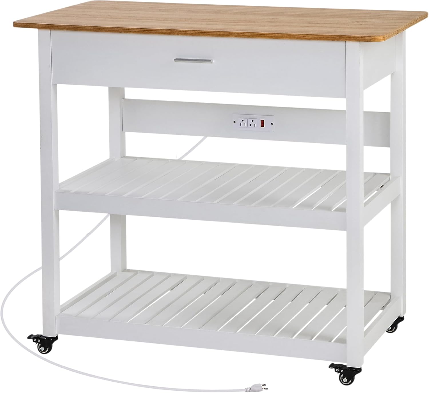 VECELO 40" Width Kitchen Island Cart on Wheels