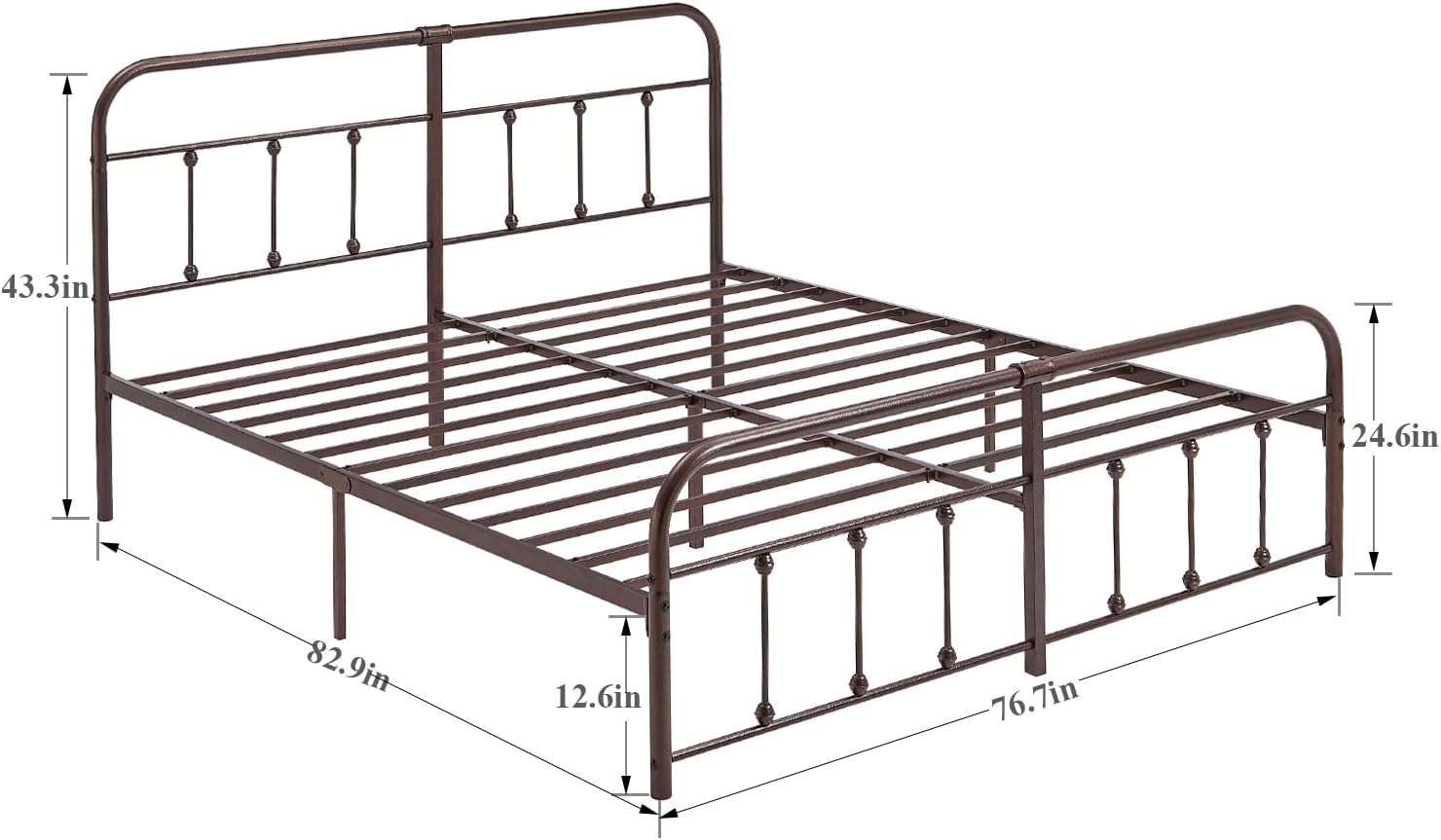 VECELO Metal Platform Bed Frame Mattress Foundation Modern&Simple Style