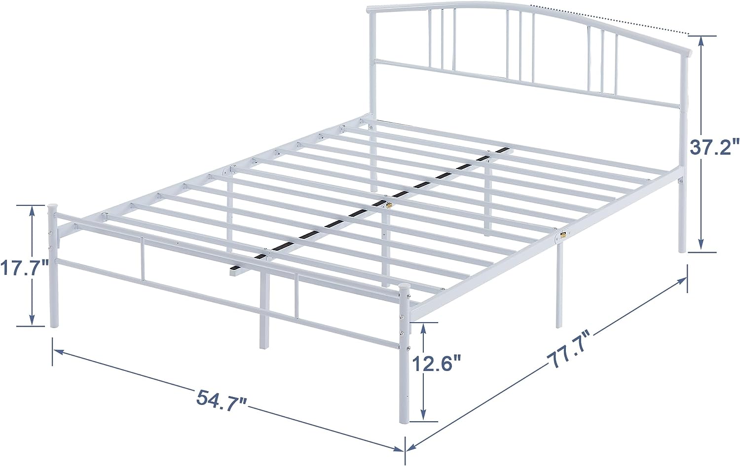 VECELO Modern Metal Bed Frame Mattress Foundation with curve headboard and Footboard - VECELO
