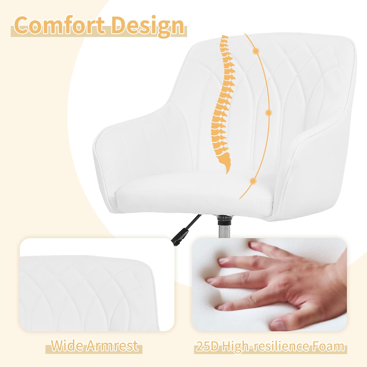 VECELO Modern Accent Chair with Adjustable Height