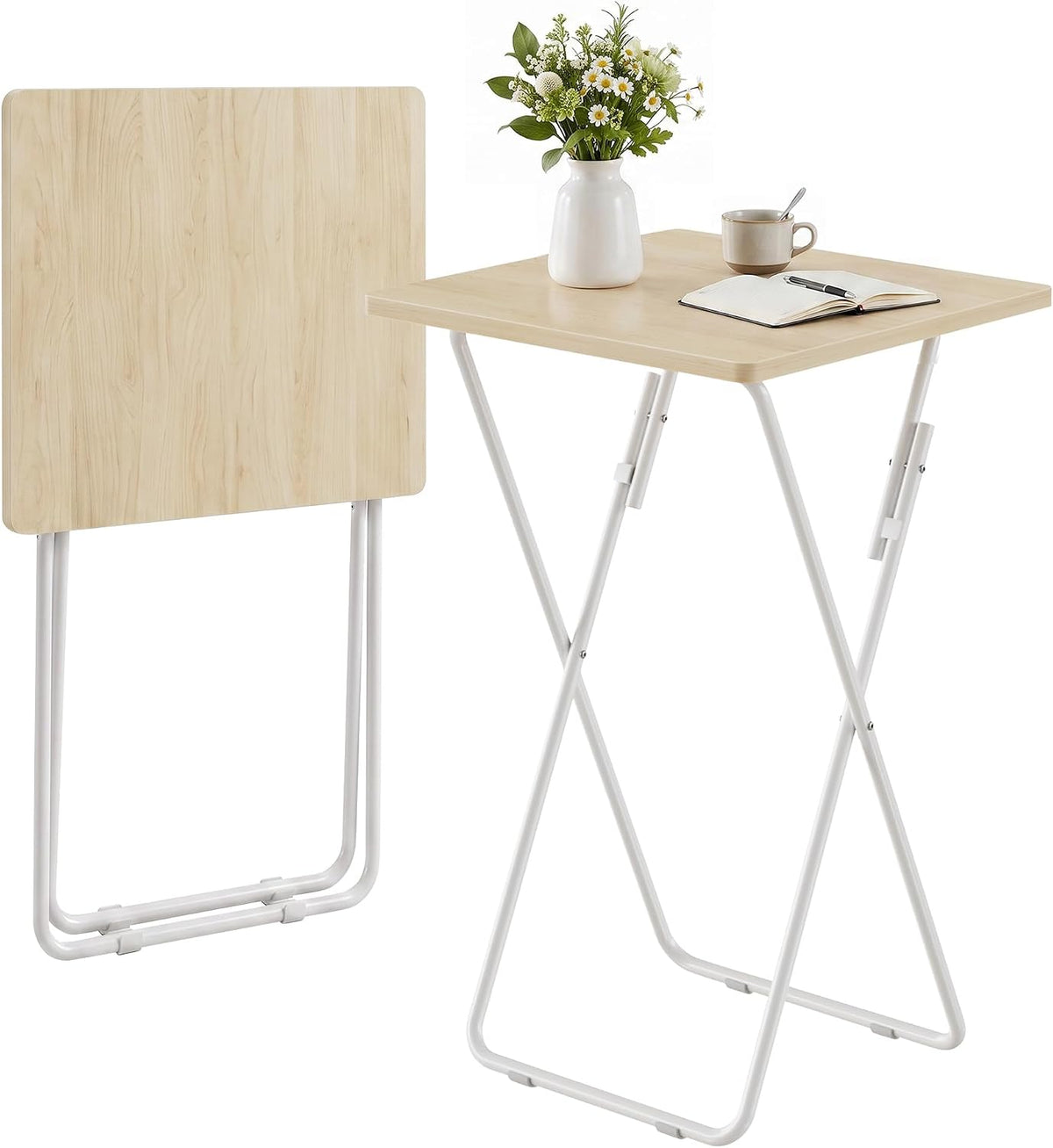 VECELO Folding Table Portable TV Snack Trays No Assembly Required