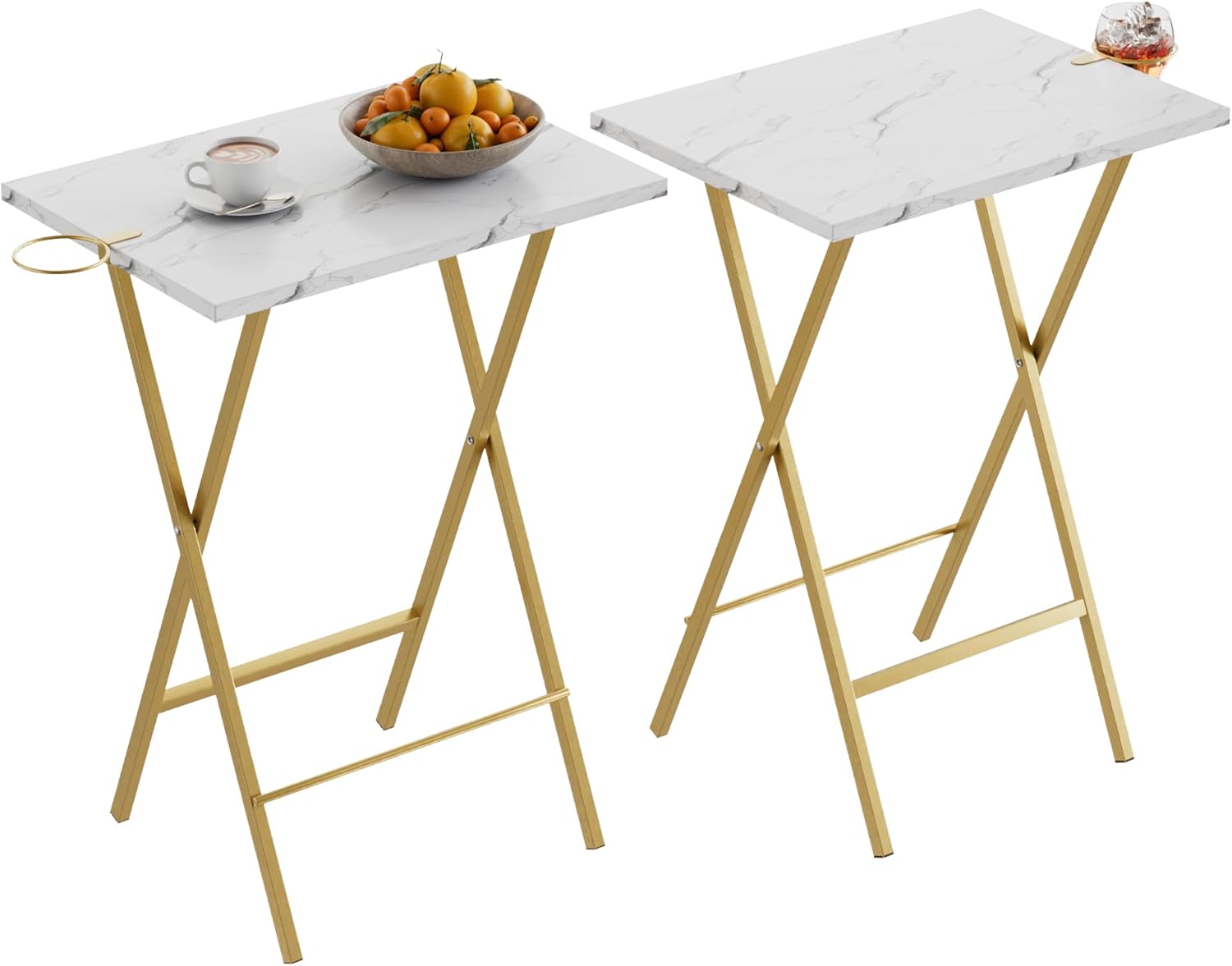 VECELO Folding TV Tray for Eating Set of 2