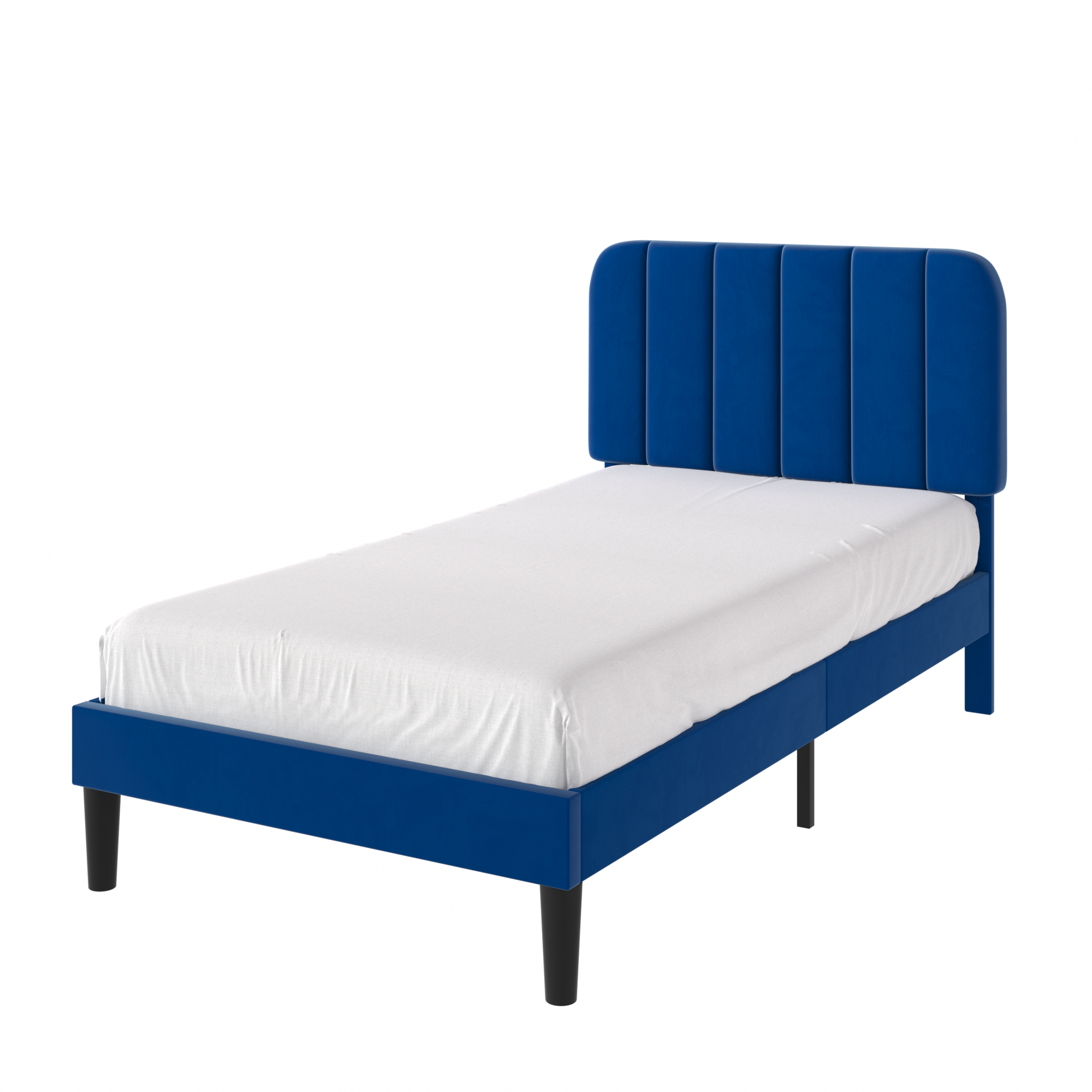 VECELO Upholstered Platform bedframe with Adjustable Headboard