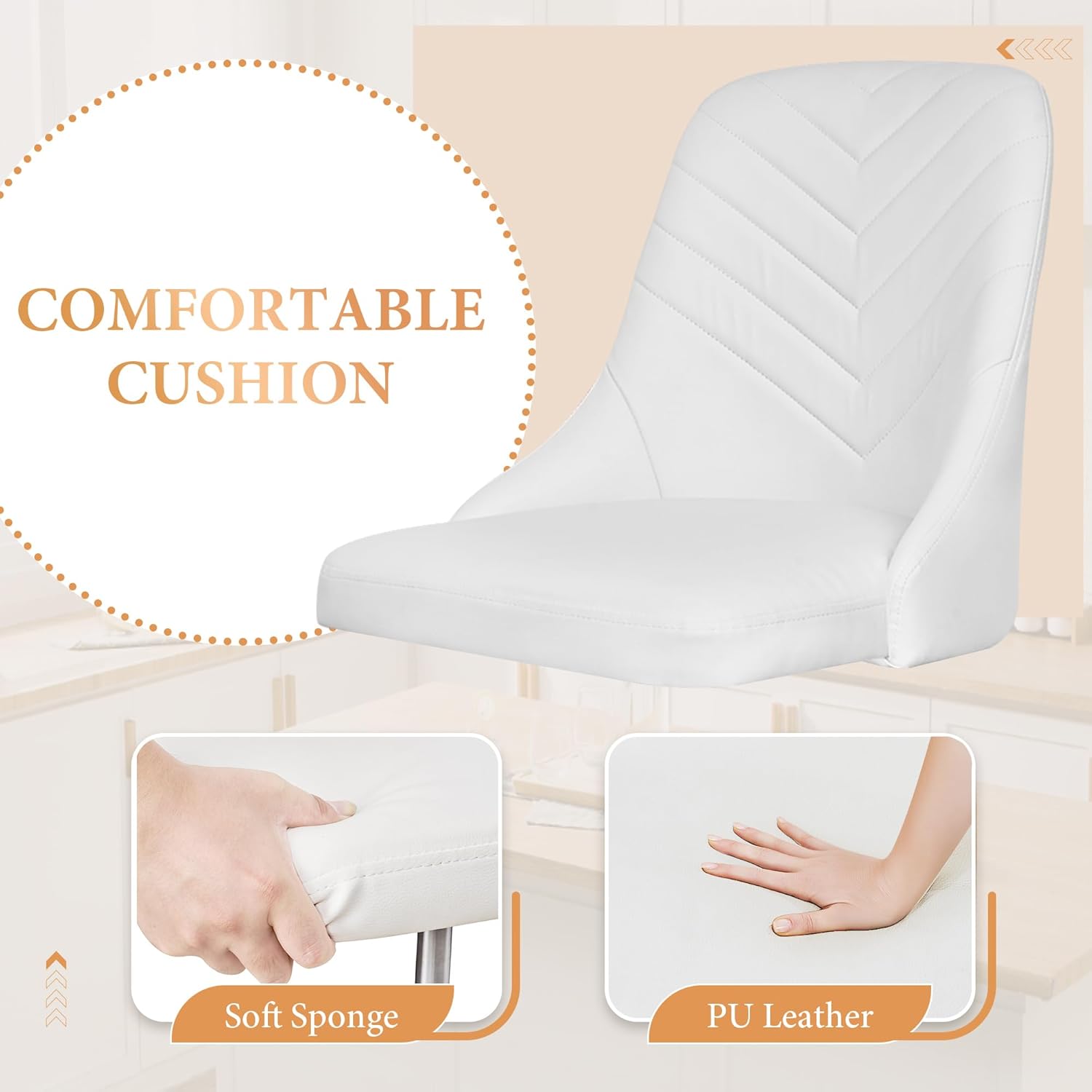 VECELO Bar Stool, Adjustable Barstools with Backrest