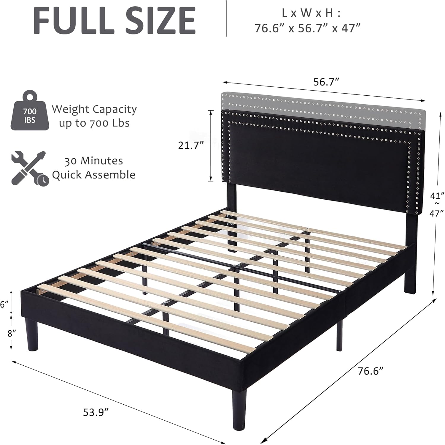 VECELO Modern Platform Bed Frame/Mattress Foundation