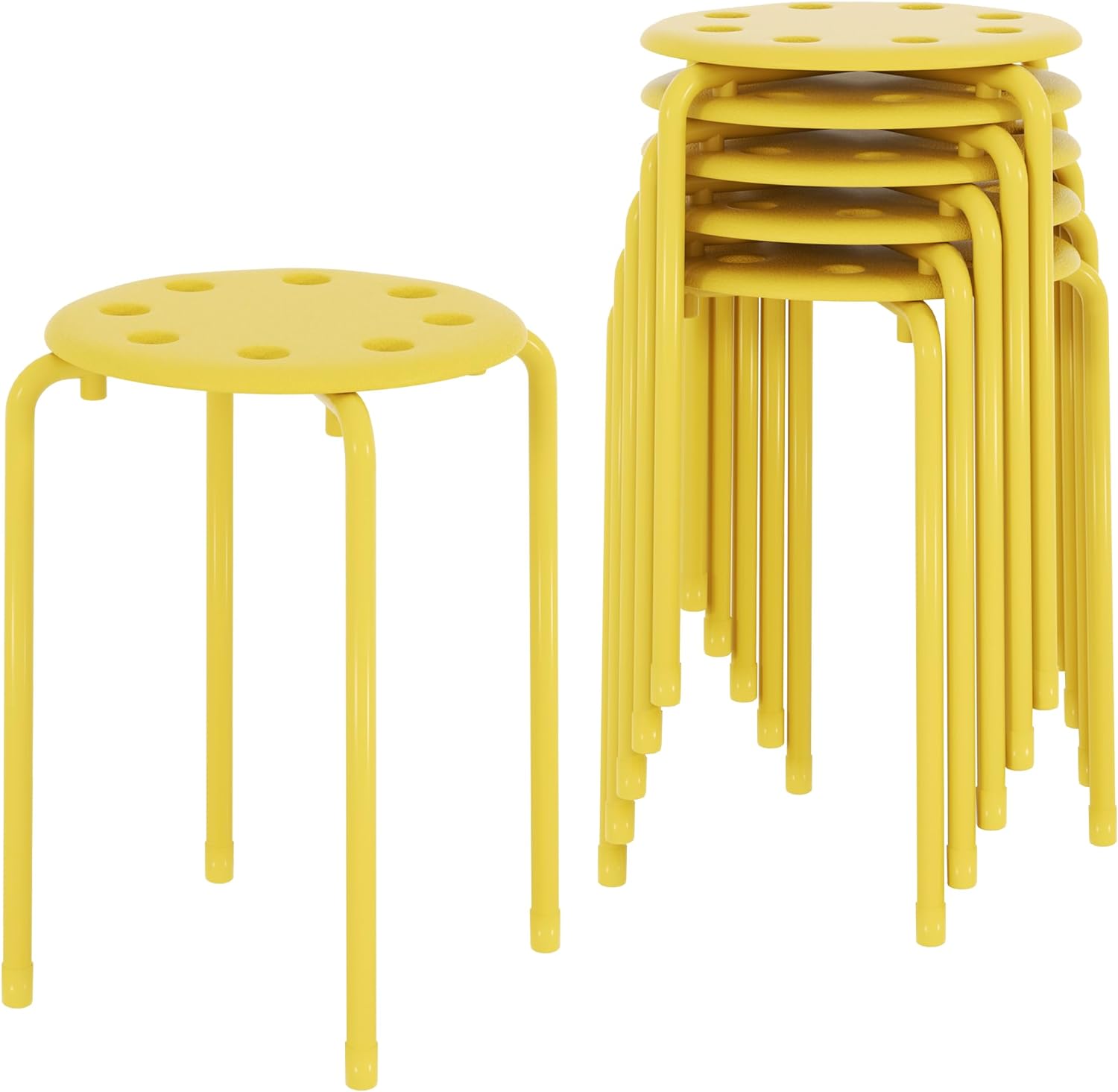 VECELO 6-Piece Stacking Stools, 17.7 Inch Standard Height - VECELO