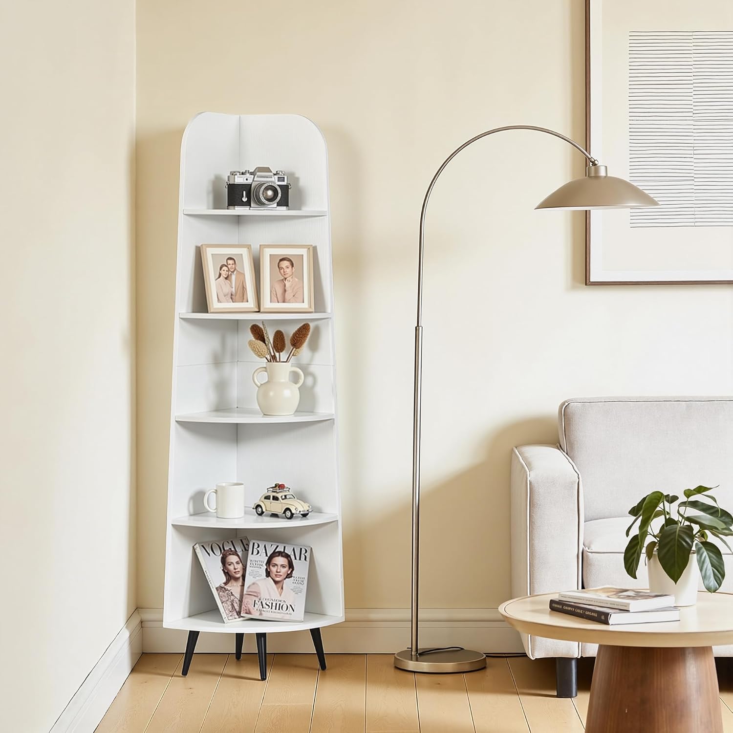 VECELO Large Corner Shelf - 66.93" Tall 5-Tier Organizer