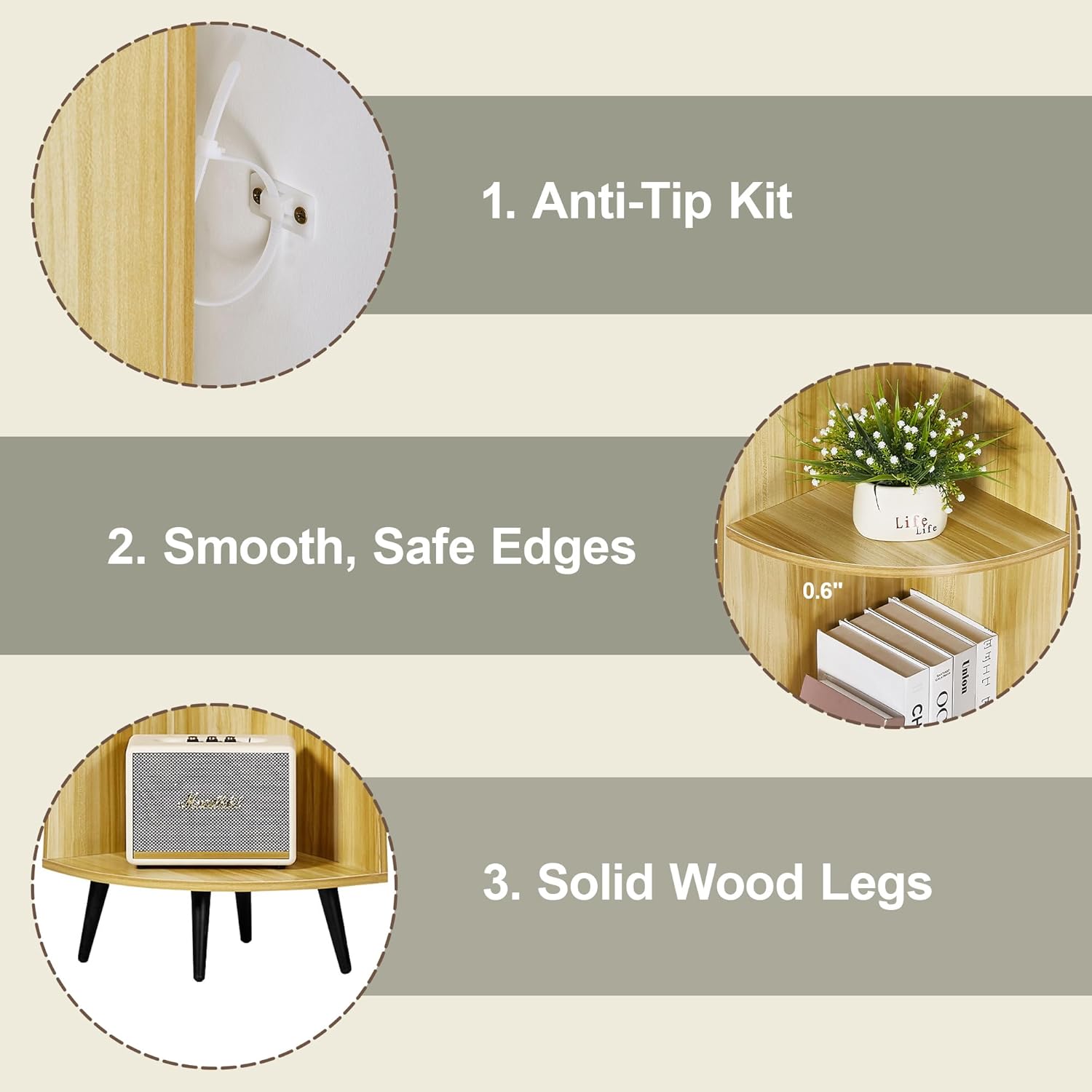 VECELO Large Corner Shelf - 66.93" Tall 5-Tier Organizer