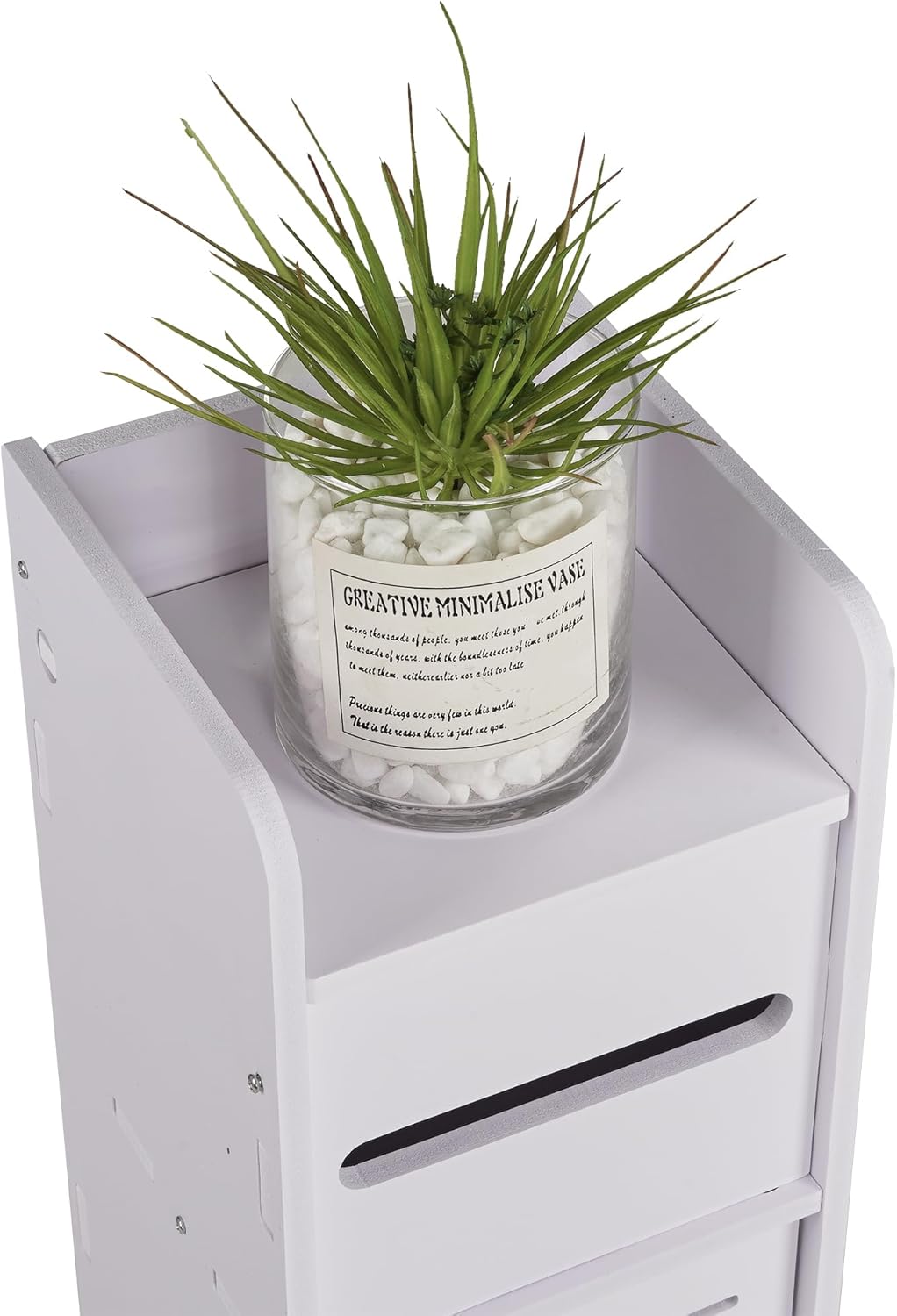 VECELO Small Bathroom Cabinet, Storage Cabinet with Toilet Paper Scroll