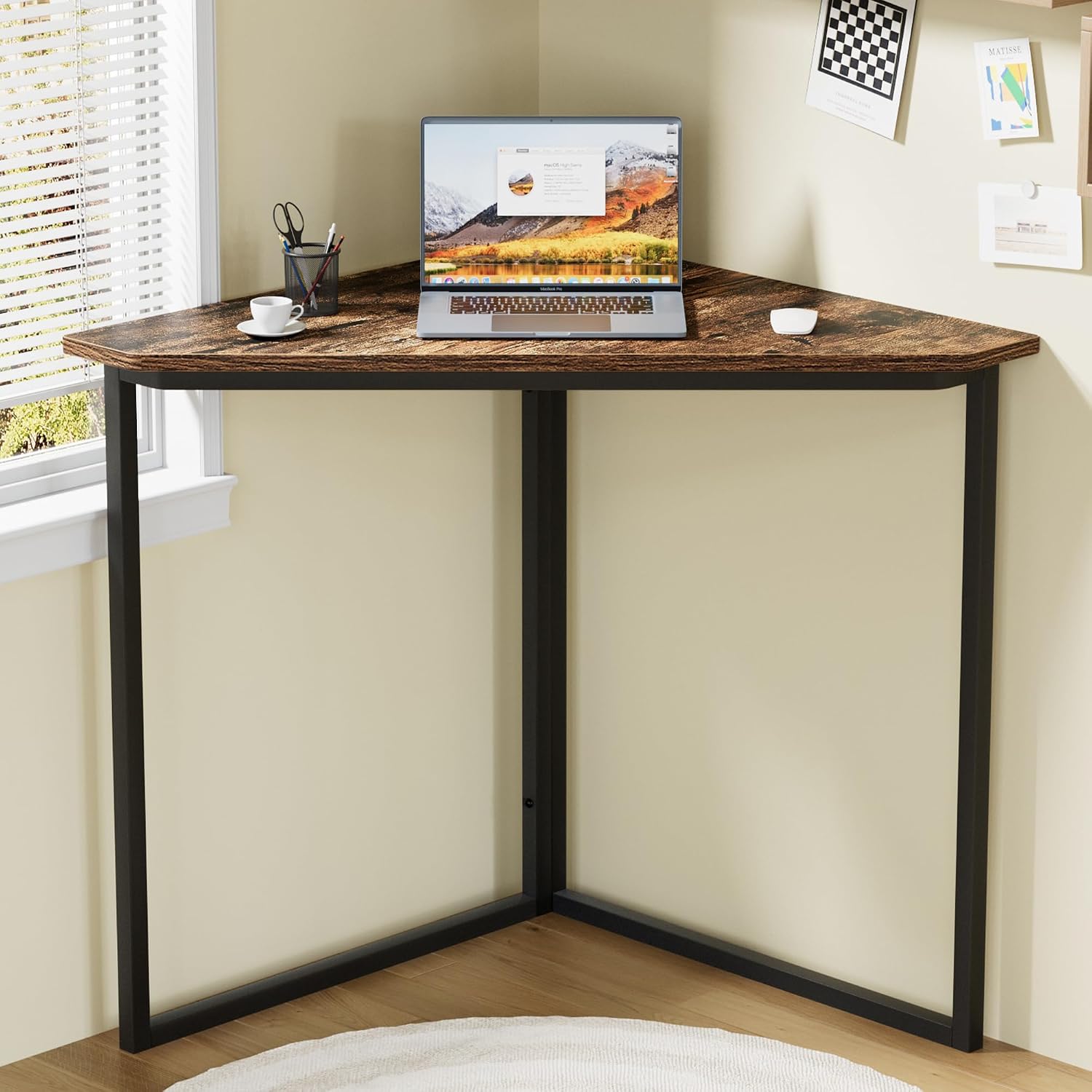 VECELO Ϲоrnеr Desk, Corner Tables for Living Room for Small Space