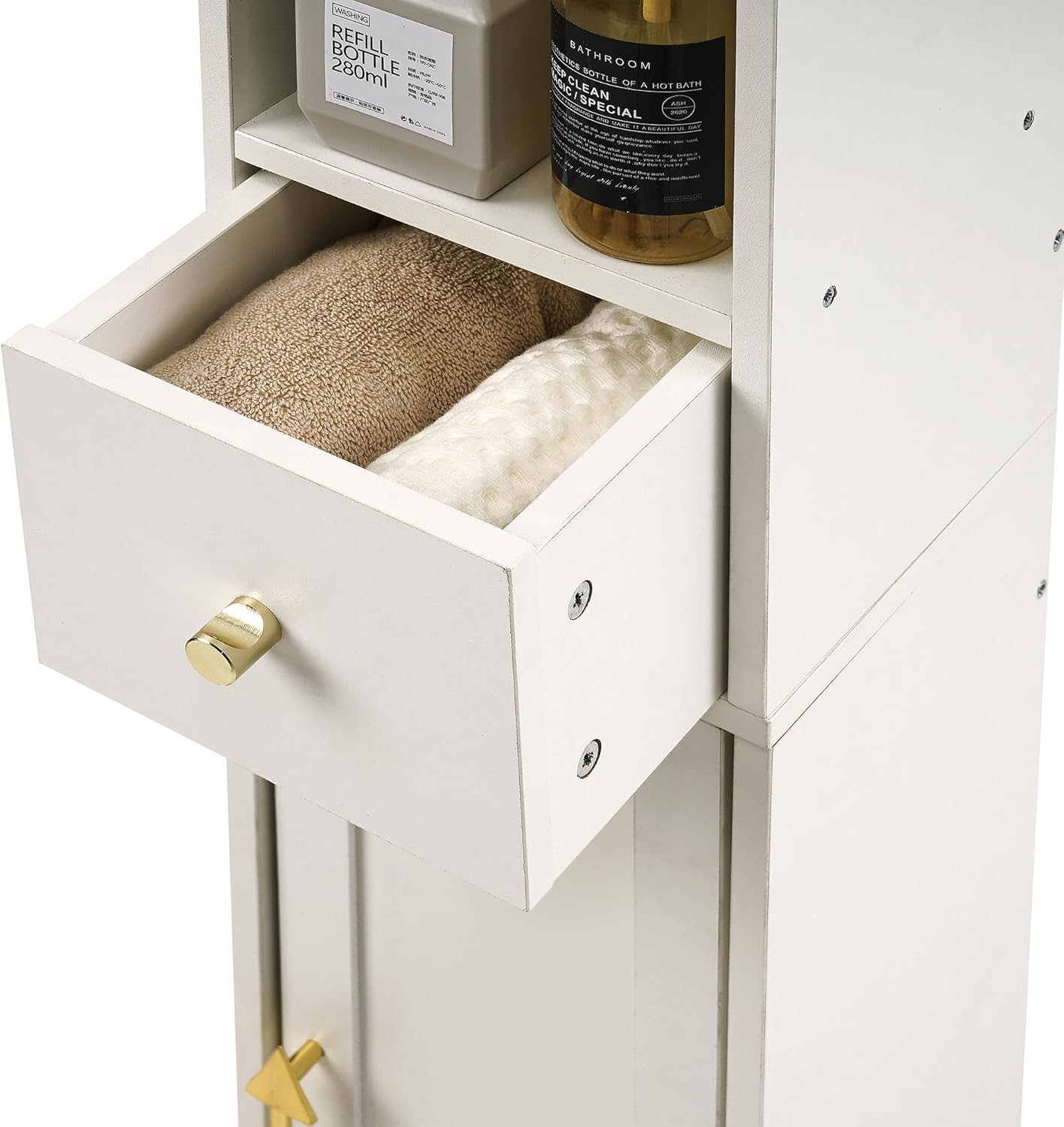 VECELO Tall Bathroom Cabinet with Adjustable Shelves - VECELO
