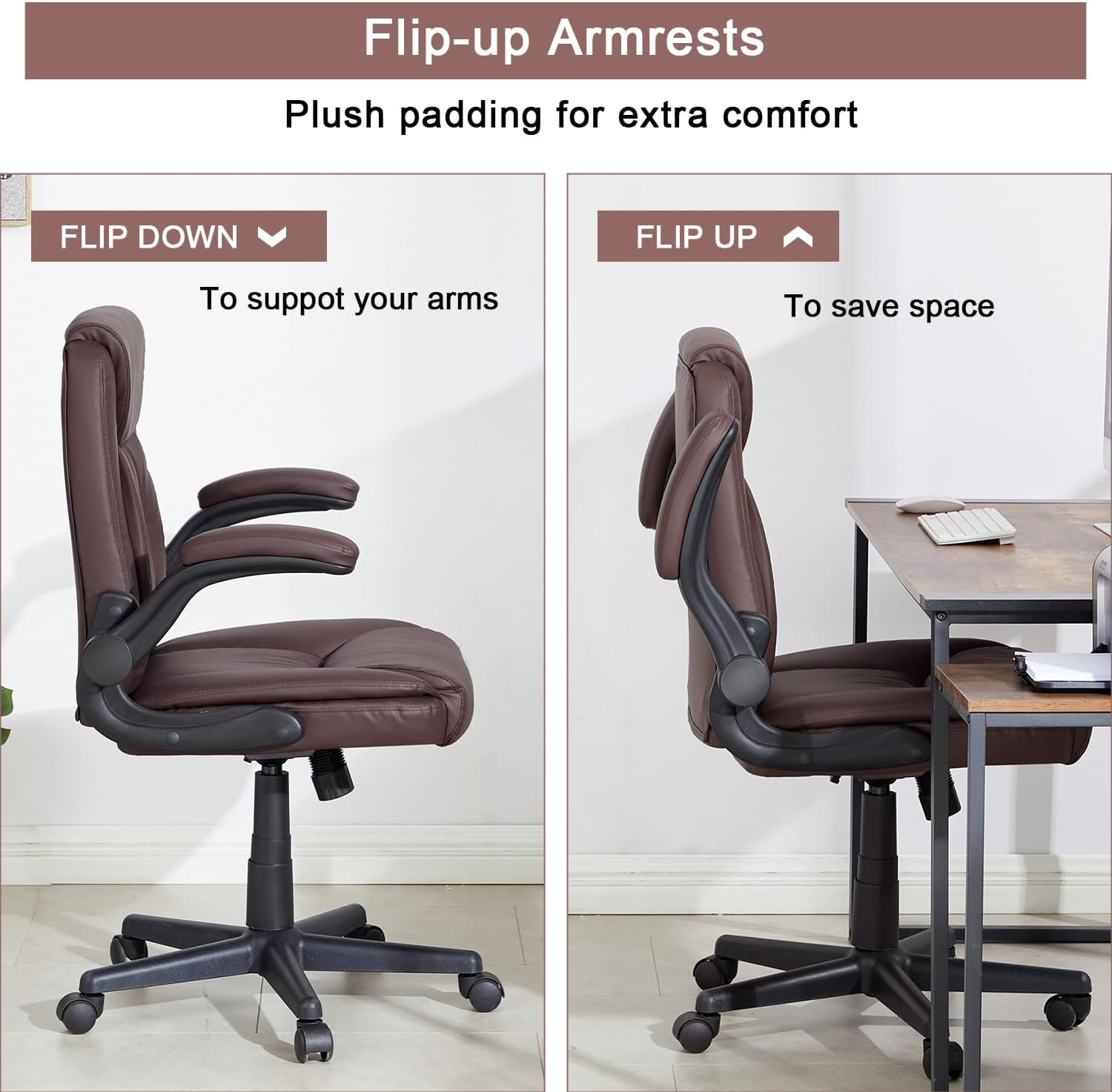 VECELO Executive High-Back PU Leather Computer Desk Chairs - VECELO