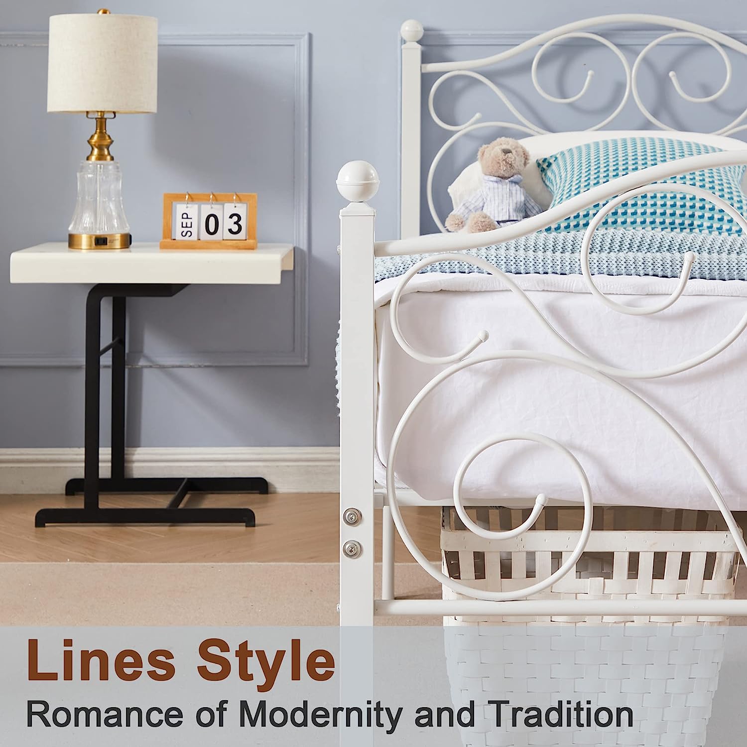 VECELO Classic Metal Bed Frame Mattress Foundation - VECELO