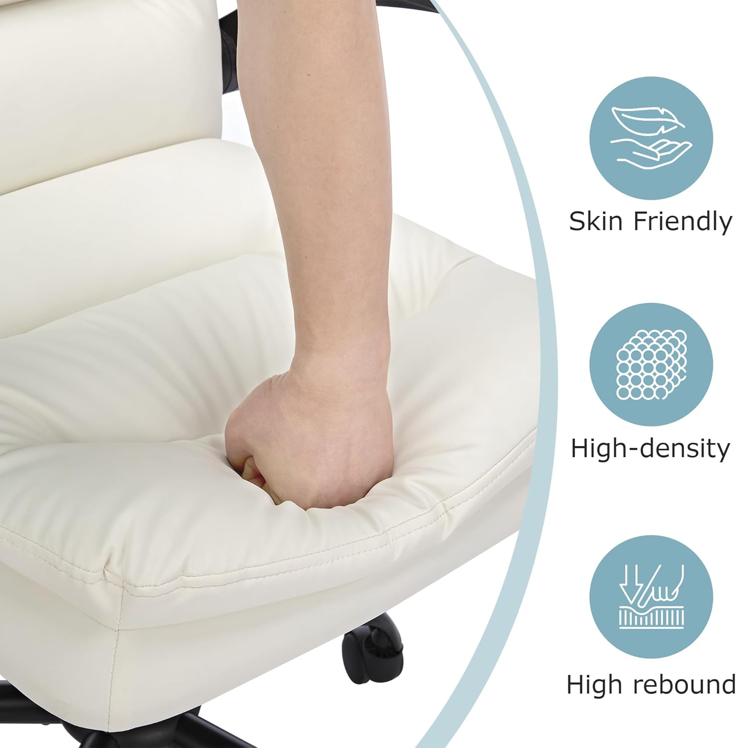 VECELO Ergonomic Swivel Office Desk Chair with Flip-up Armrest and Adjustable Height Lumbar Support