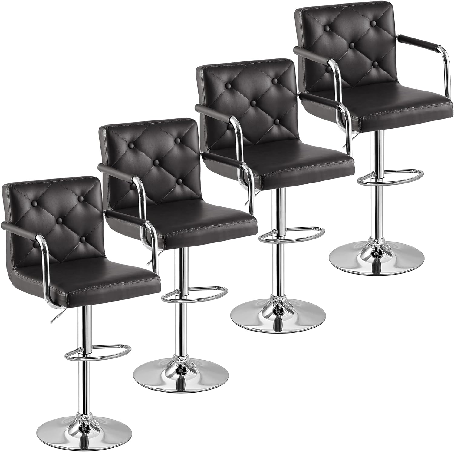 VECELO Adjustable Counter Height Bar Stools Set of 2 - VECELO