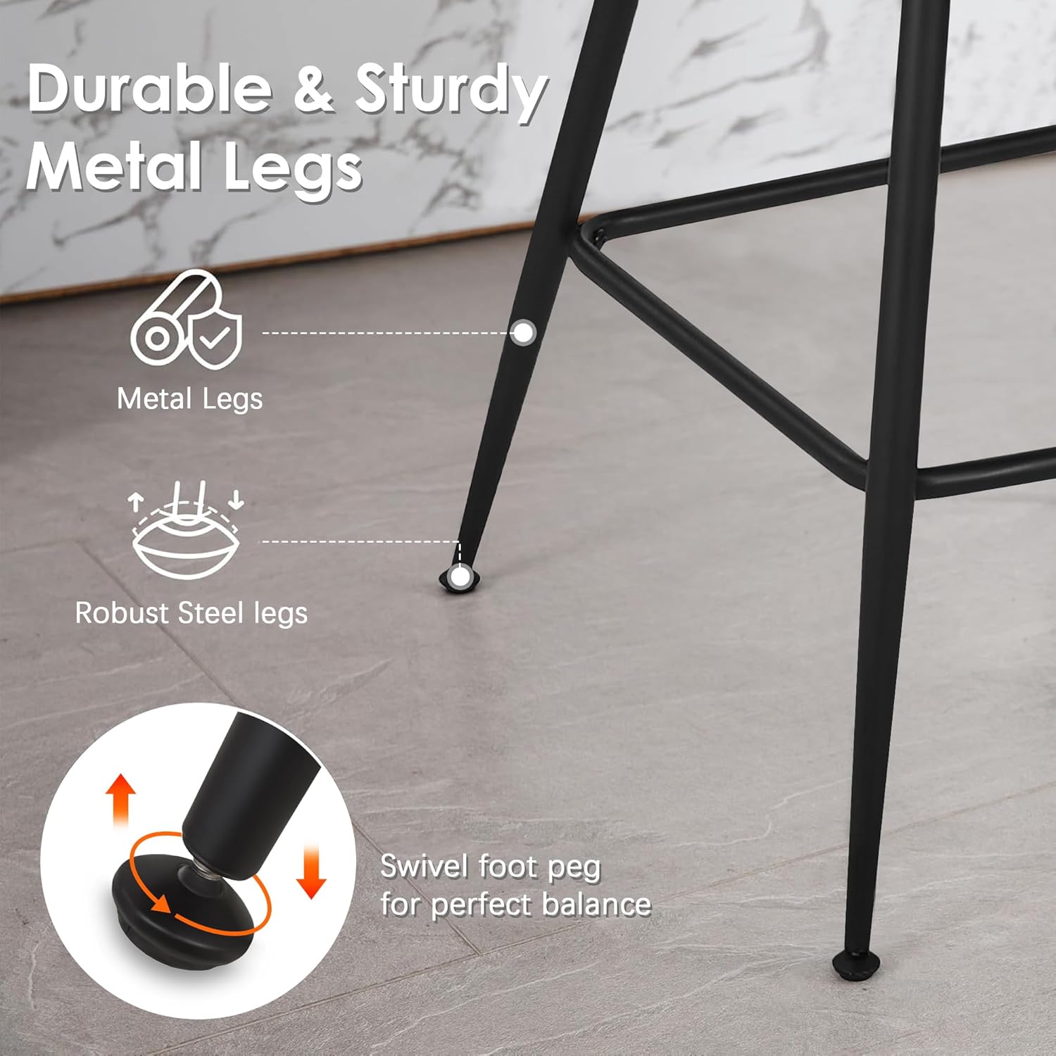 VECELO Bar Stools, Counter Height Bar Stools