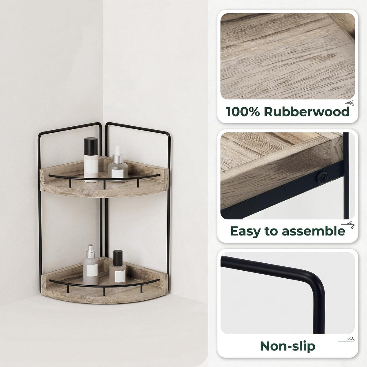 VECELO 2/3-Tier Free Standing Corner Shelf