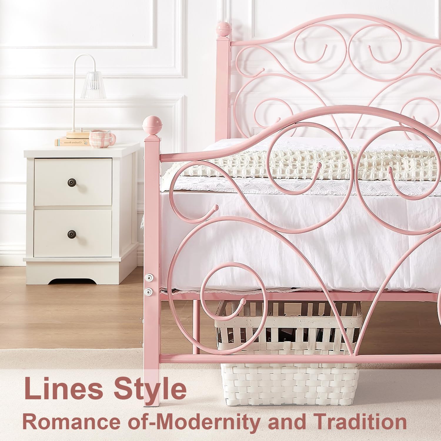 VECELO Classic Metal Bed Frame Mattress Foundation - VECELO