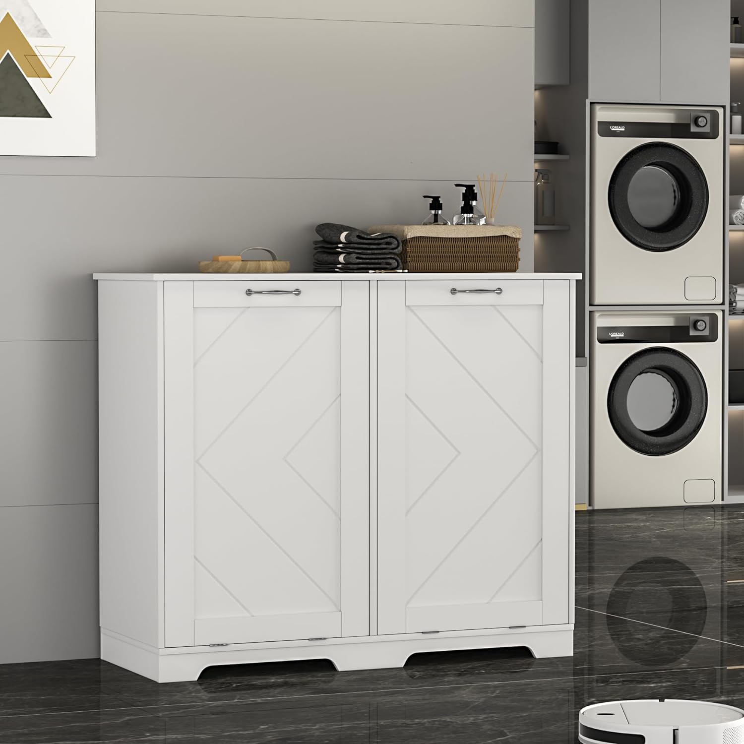 VECELO Tilt Out Kitchen Trash Bin Cabinet