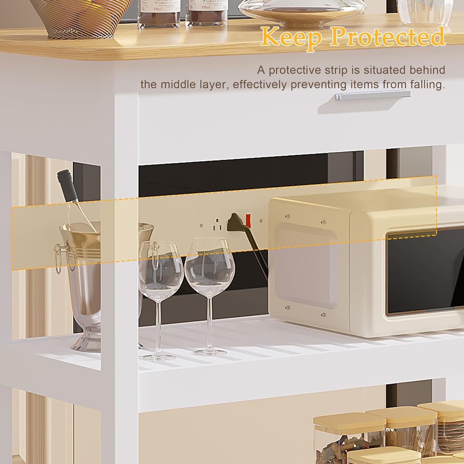 VECELO 40" Width Kitchen Island Cart on Wheels