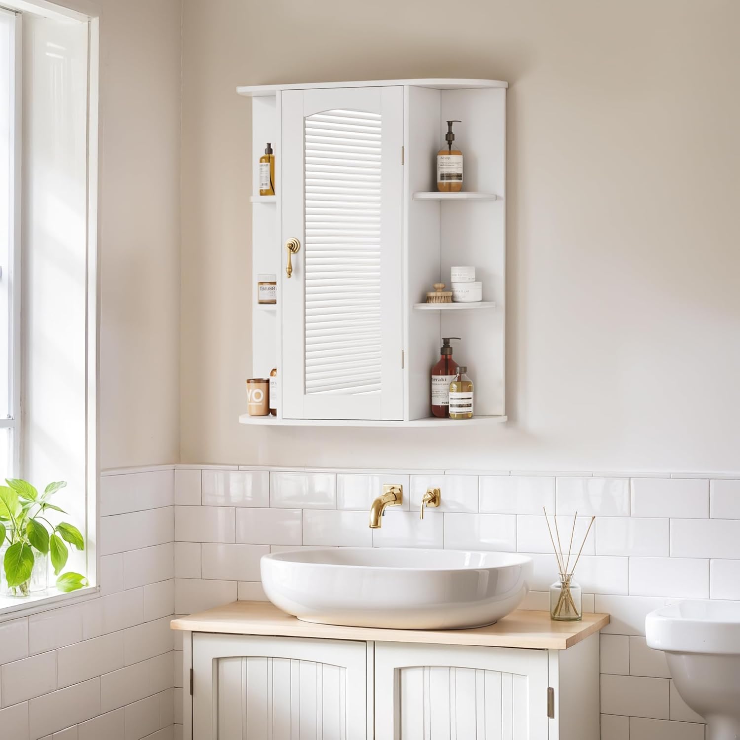 VECELO Bathroom Wall Cabinet with Mirror - VECELO