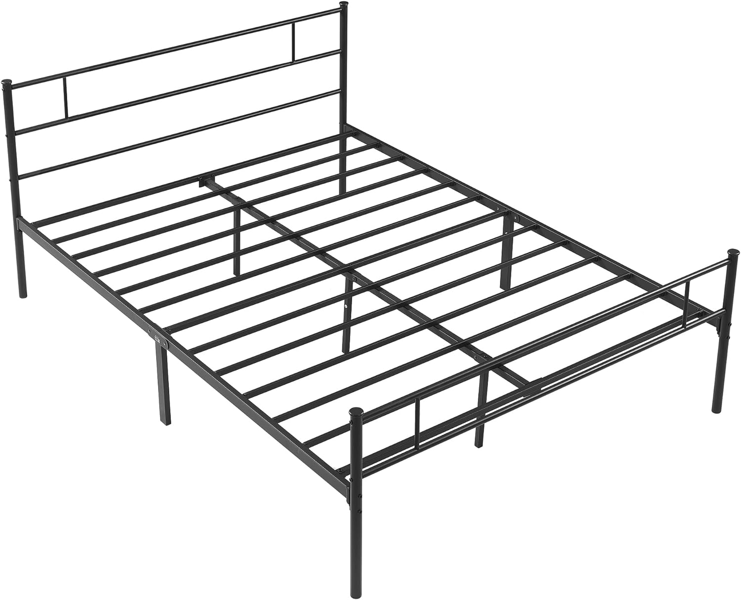 VECELO Platform Bed Frame with Headboard and Footboard, 12'' Under-Bed Storage & Strong Metal Slats Support - VECELO