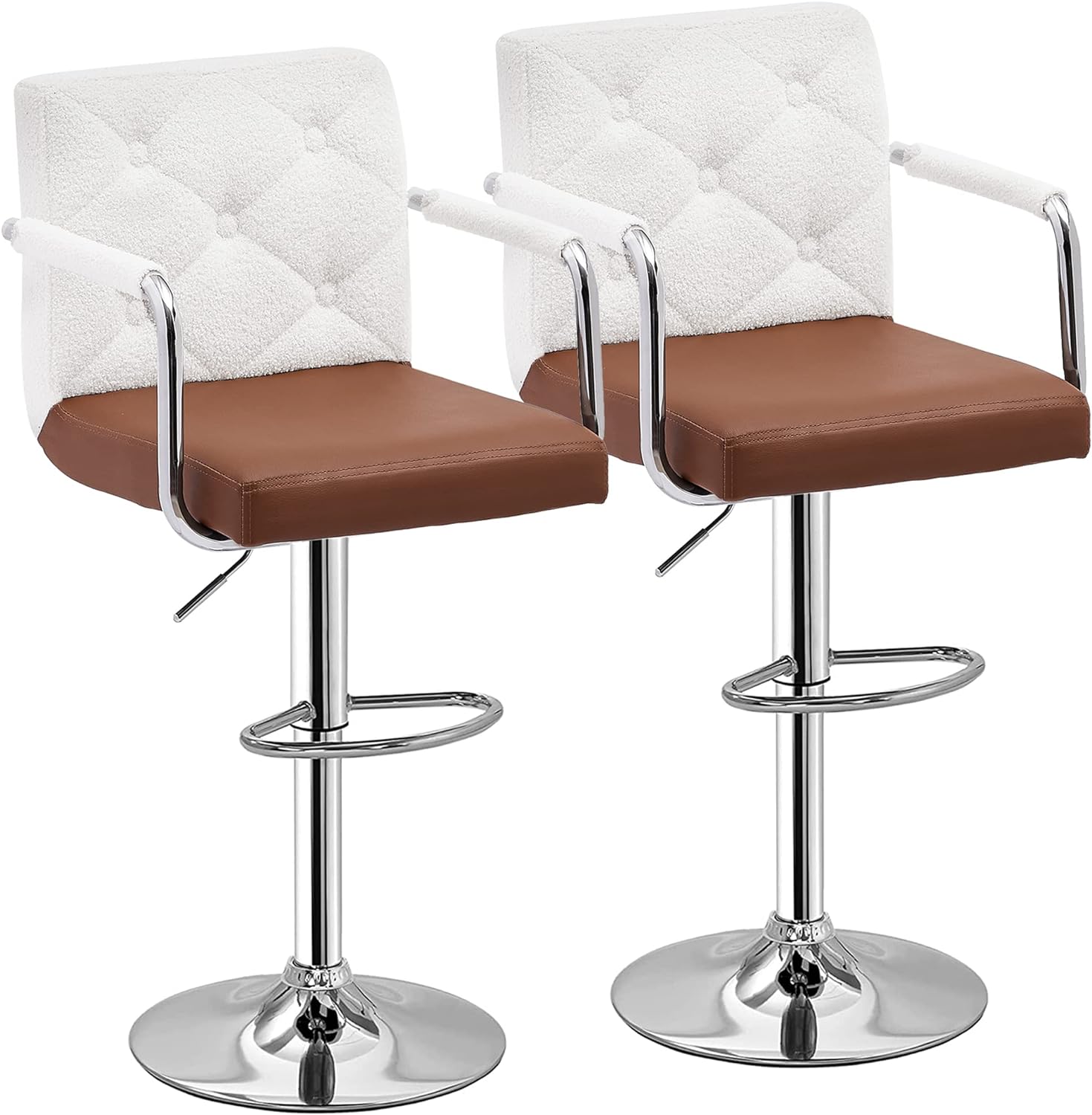 VECELO Adjustable Counter Height Bar Stools Set of 2 - VECELO