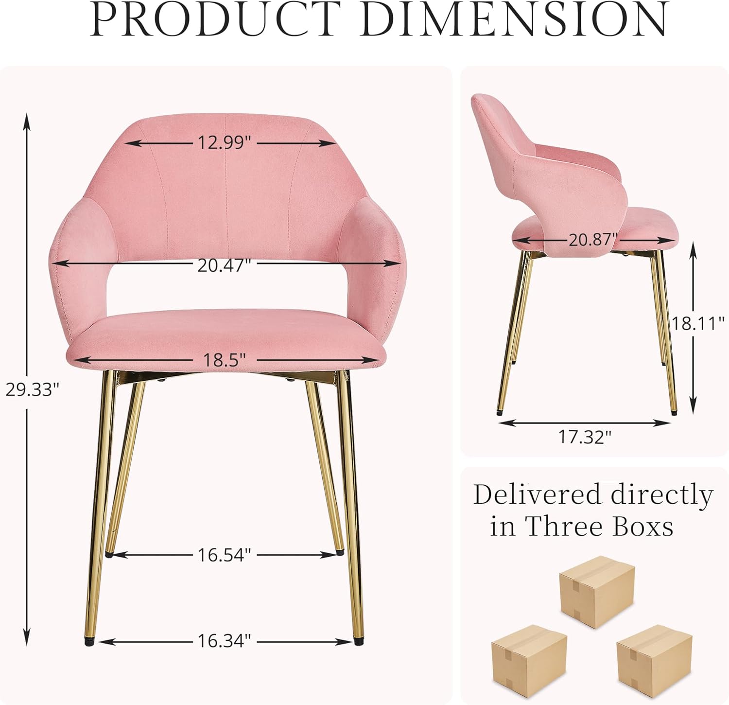 VECELO Velvet Dining Chairs Set of 6