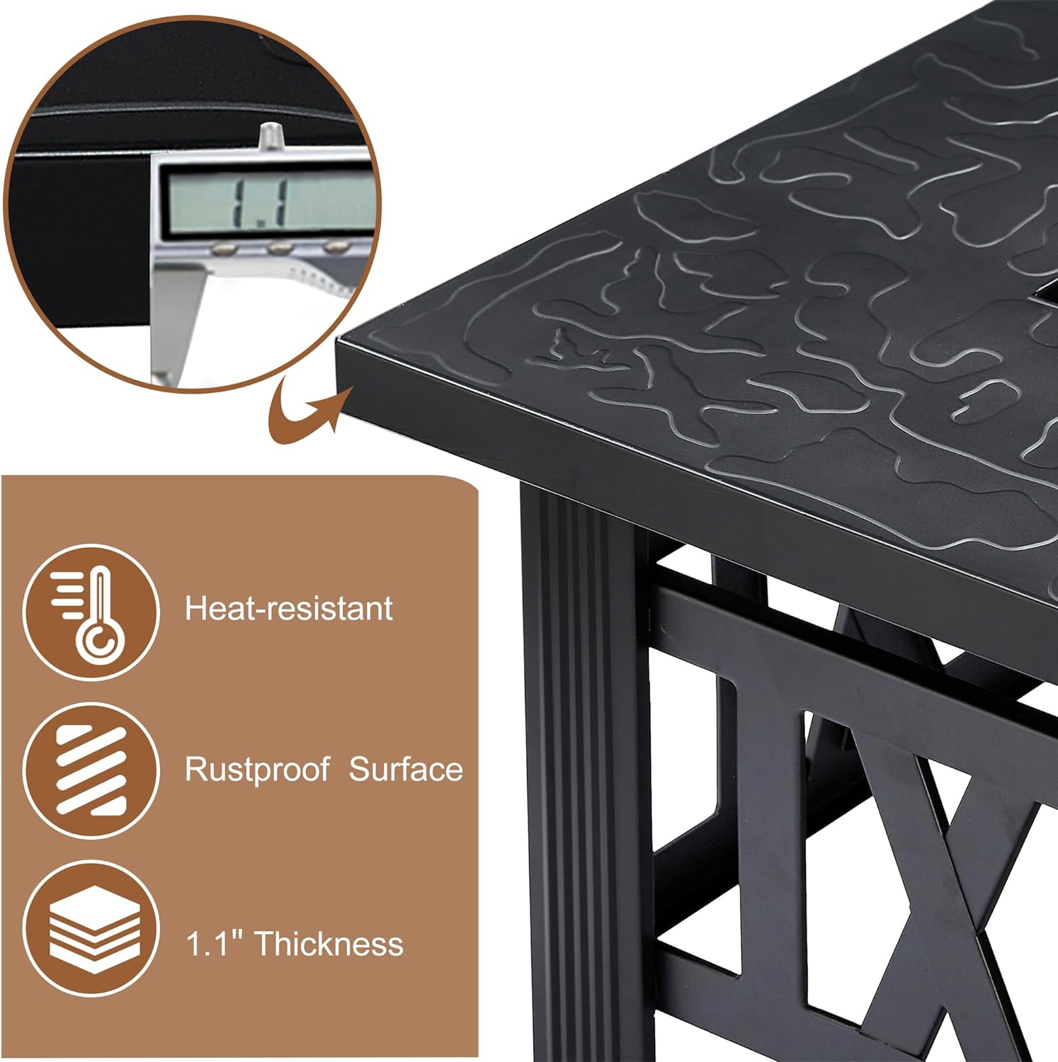 VECELO Propane Fire Pit, 30 Inch Outdoor Gas Fire Table