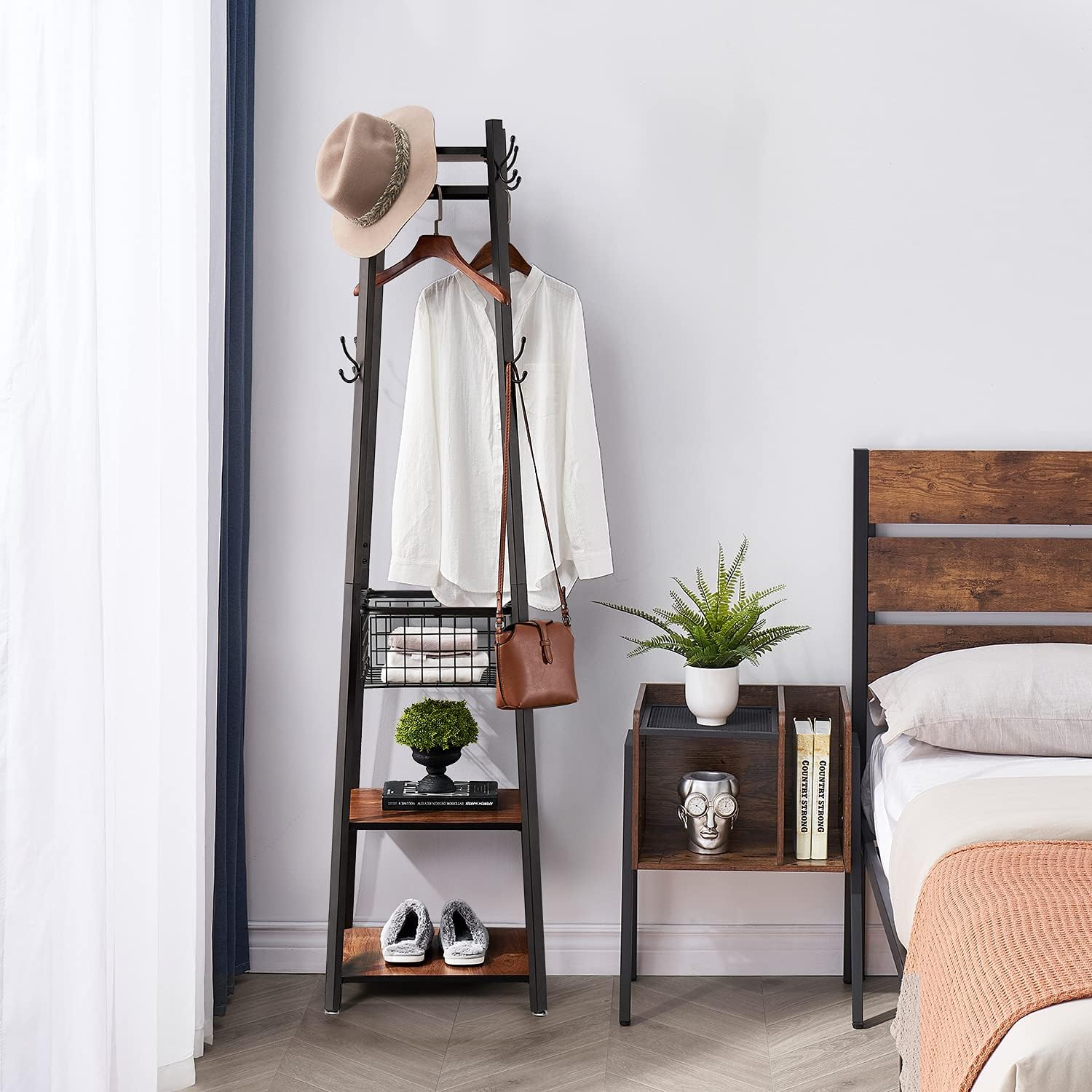 VECELO Coat Rack Freestanding Hall Tree - VECELO