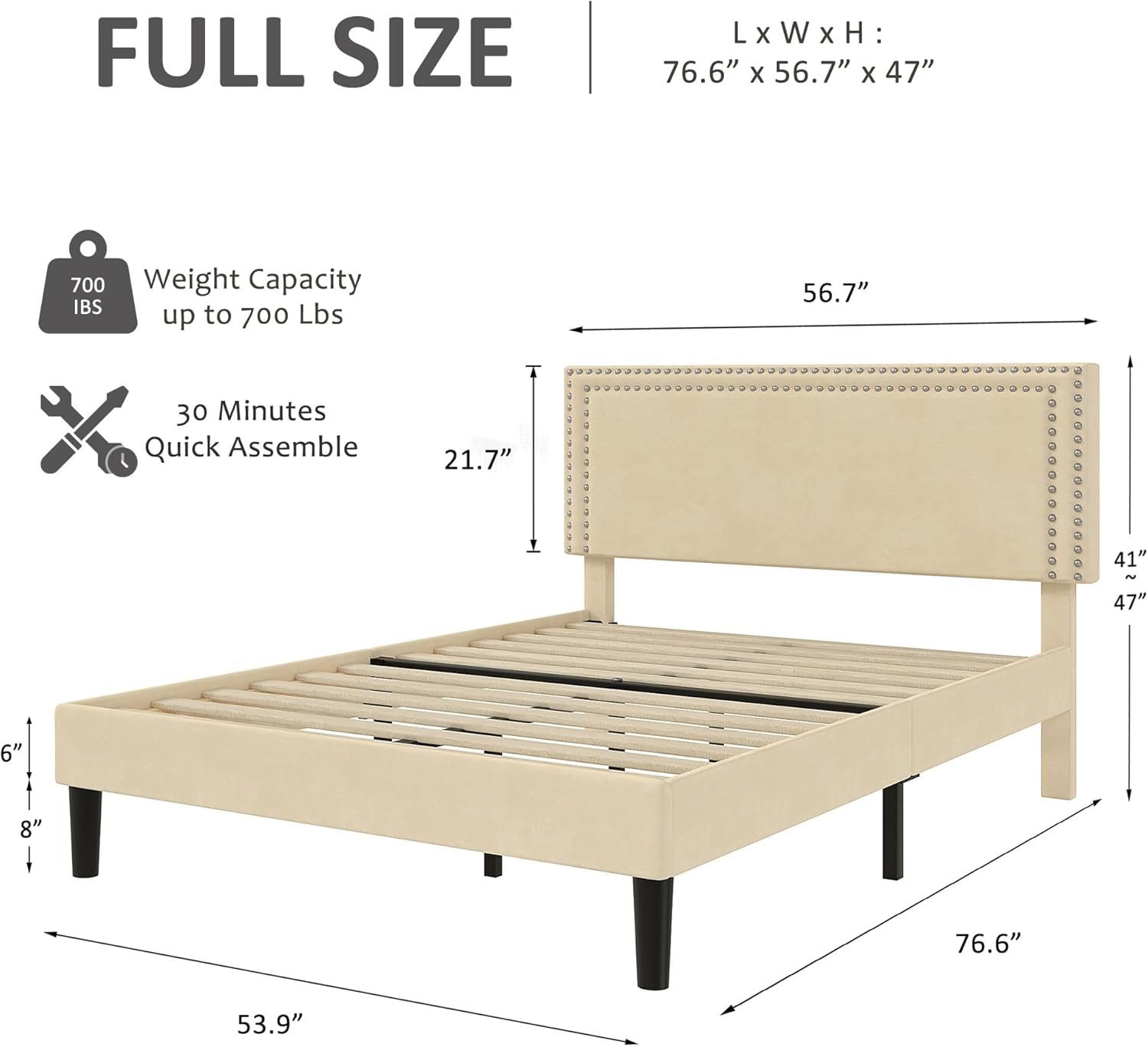 VECELO Modern Platform Bed Frame/Mattress Foundation