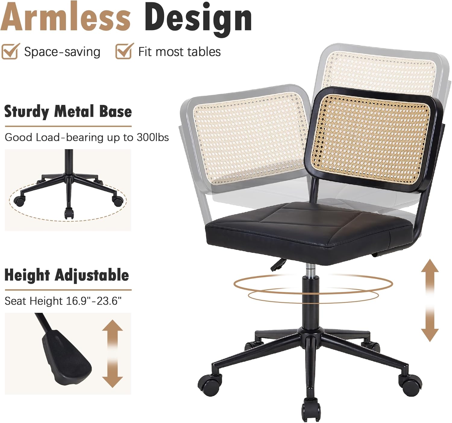 VECELO PU Leather Home Office Chair