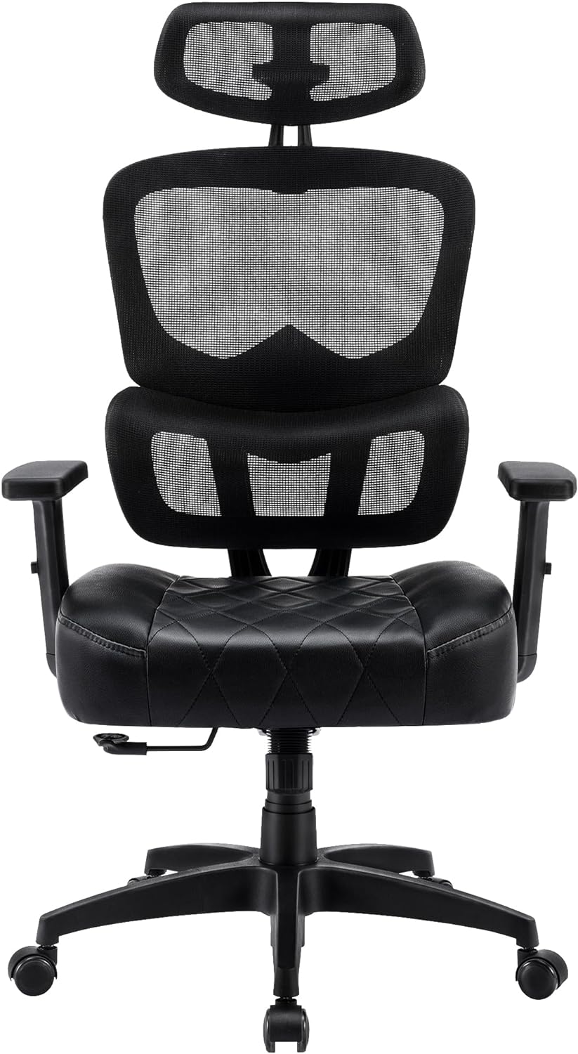 VECELO Tall Swivel Ergonomic High Back Mesh Office Chair with Adjustable Headrest&Armrest
