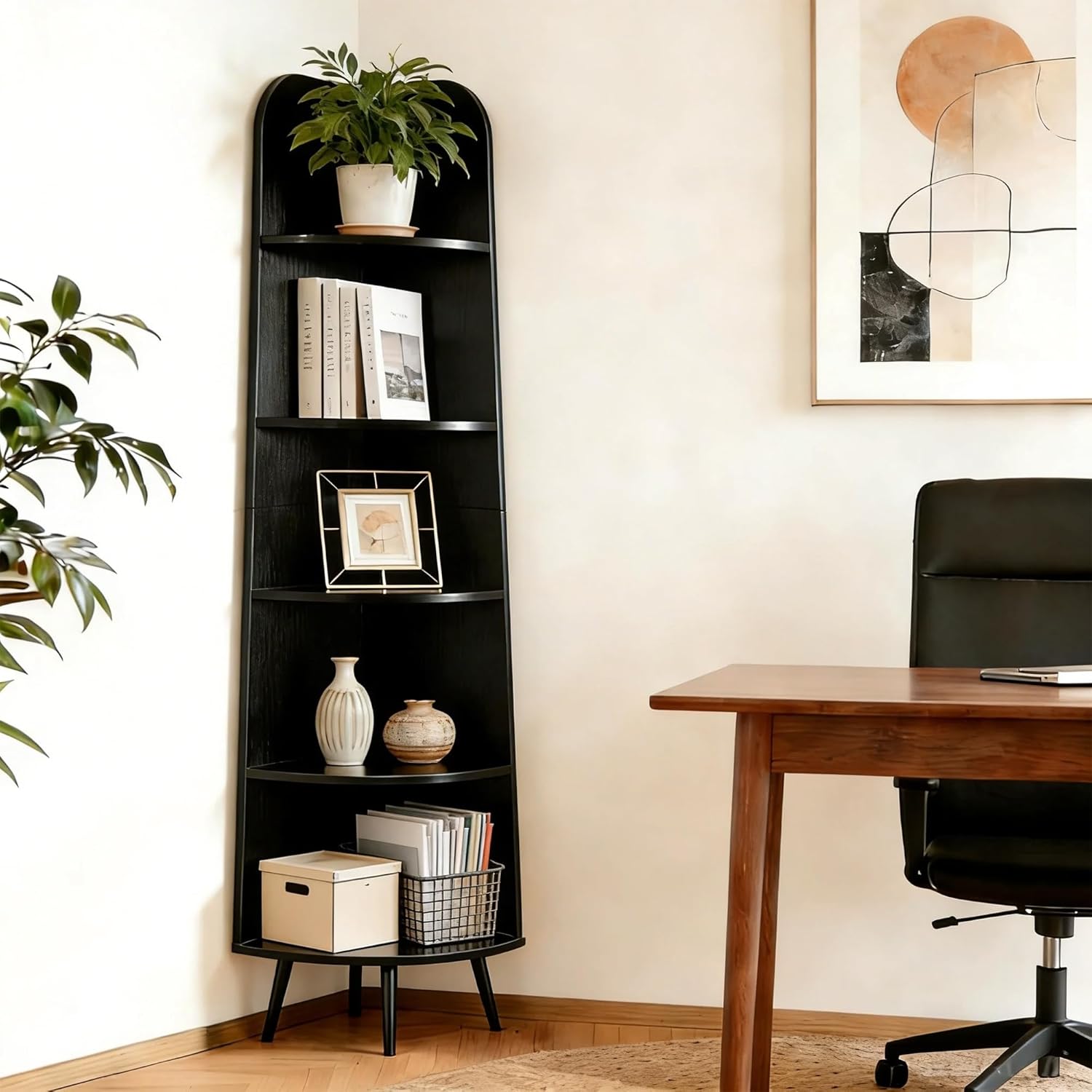 VECELO Large Corner Shelf - 66.93" Tall 5-Tier Organizer